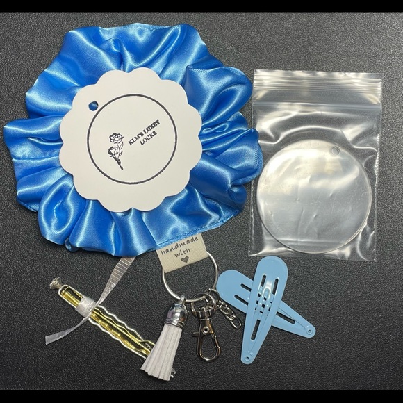 KLM’s Luxey Locks Handmade Hair Scrunchies Wristlet/Keychains with Tassels - Picture 3 of 5